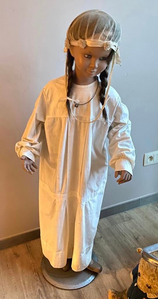 Antieke etalage pop, Verzamelen, Ophalen, Gebruikt, Pop