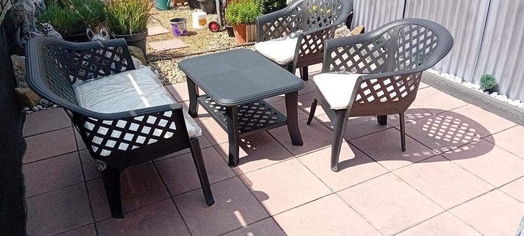 Salon voor buiten met kussens, Ophalen