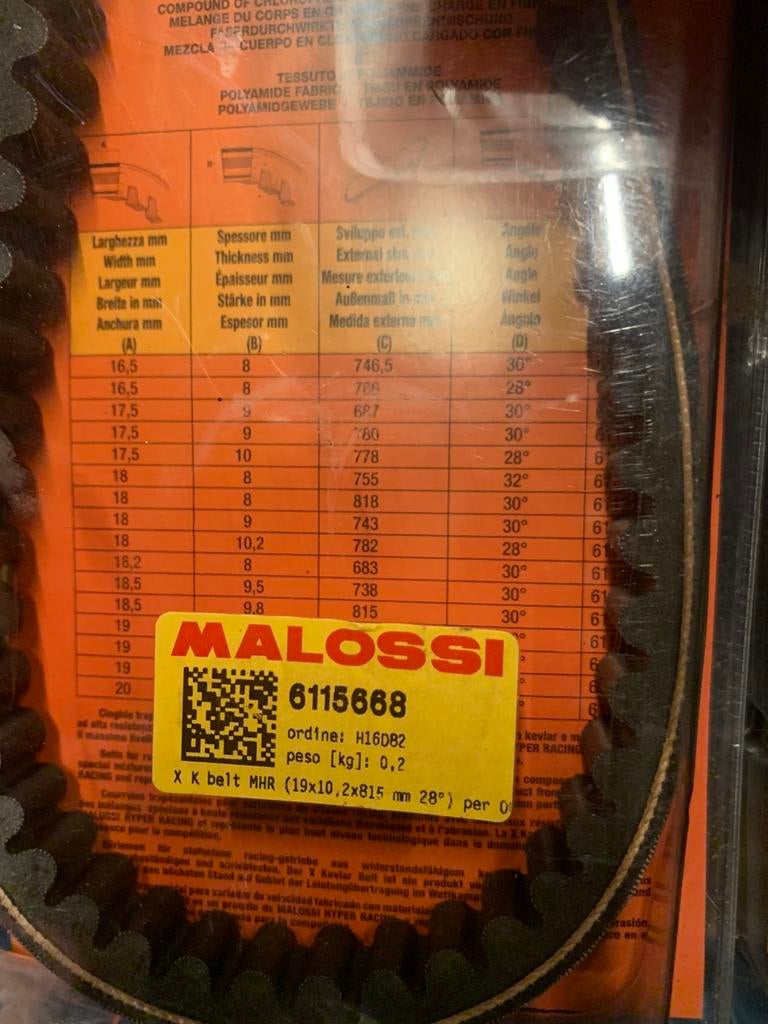 Courroie Malossi Piaggio Nrg typhon, Enlèvement ou Envoi, Piaggio