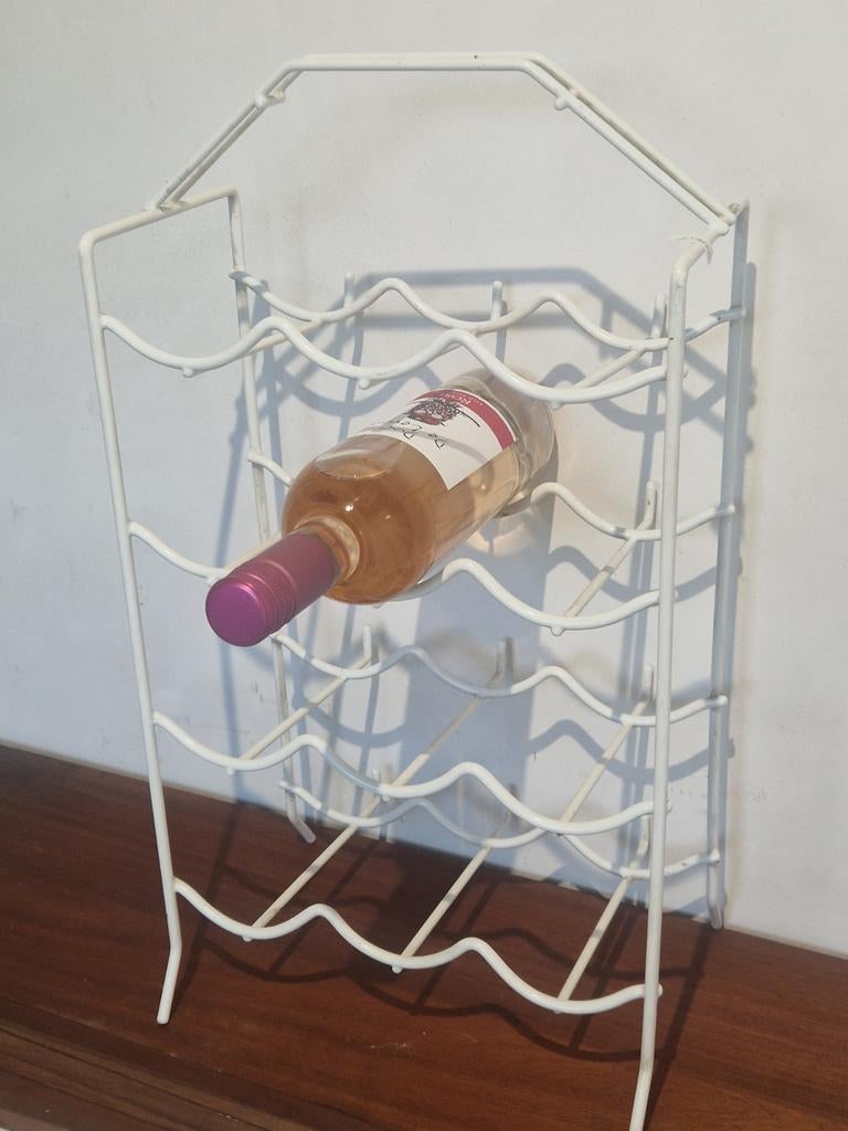 Een geplastificeerd metalen flessenrek Tomado ,  handgreep, Ophalen of Verzenden, Zo goed als nieuw, 50 tot 75 cm, 5 tot 15 flessen