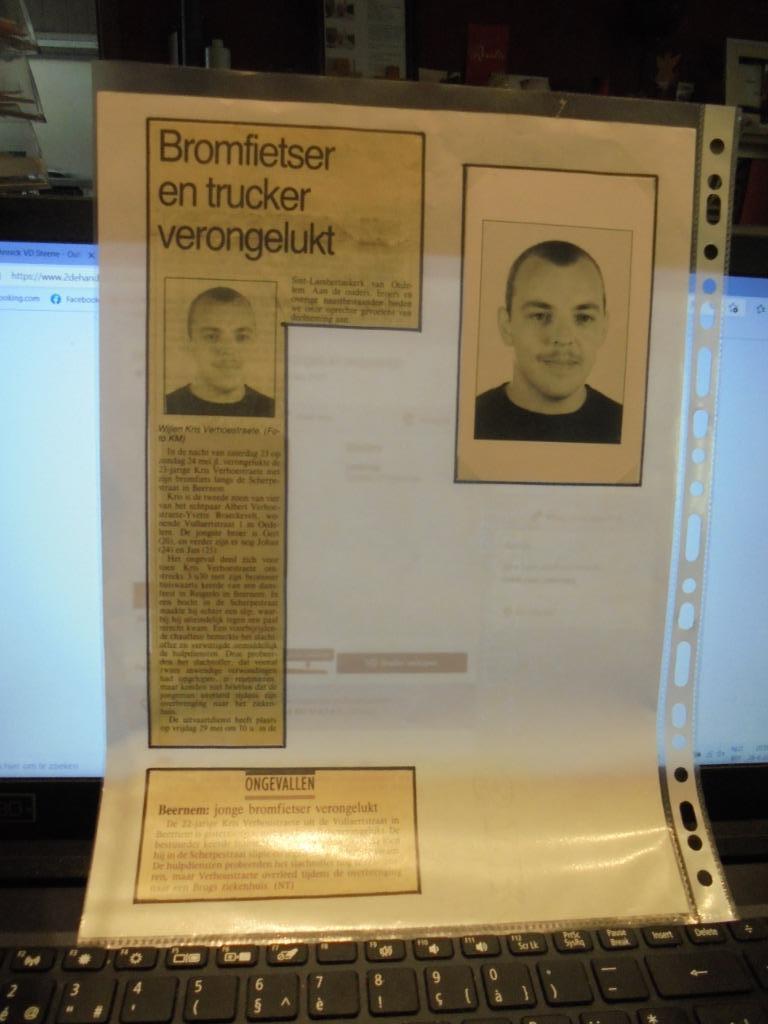 dp Kris Verhoestraete, Verzamelen, Bidprentjes en Rouwkaarten, Ophalen of Verzenden, Bidprentje