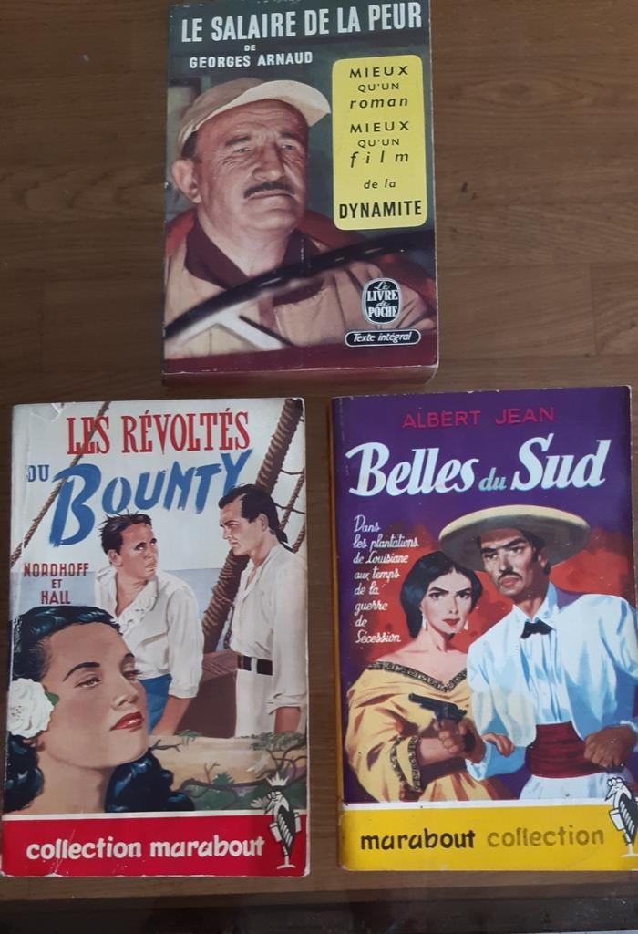 3 romans en français, Livres, Enlèvement ou Envoi, Belgique, Arnaud ,Nordhoff et Hall ,Albert Jean, Utilisé