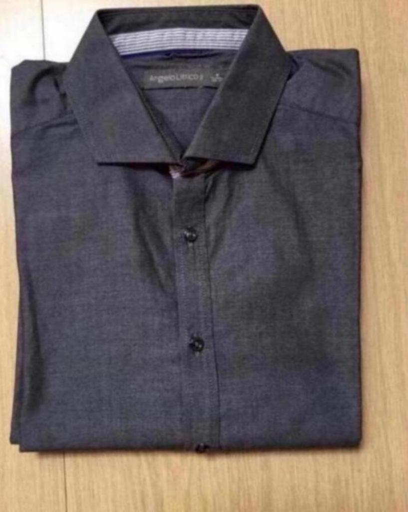 Antracietkleurige herenhemd van het merk Angelo Litrico., Kleding | Heren, Overhemden, Angelo Litrico, Zo goed als nieuw, Grijs
