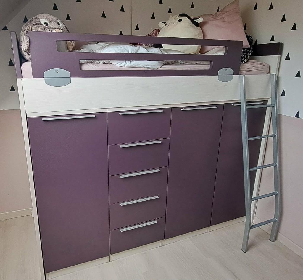 hoogslaper met kasten, 100 cm, 210 cm, Enlèvement, 160 à 180 cm