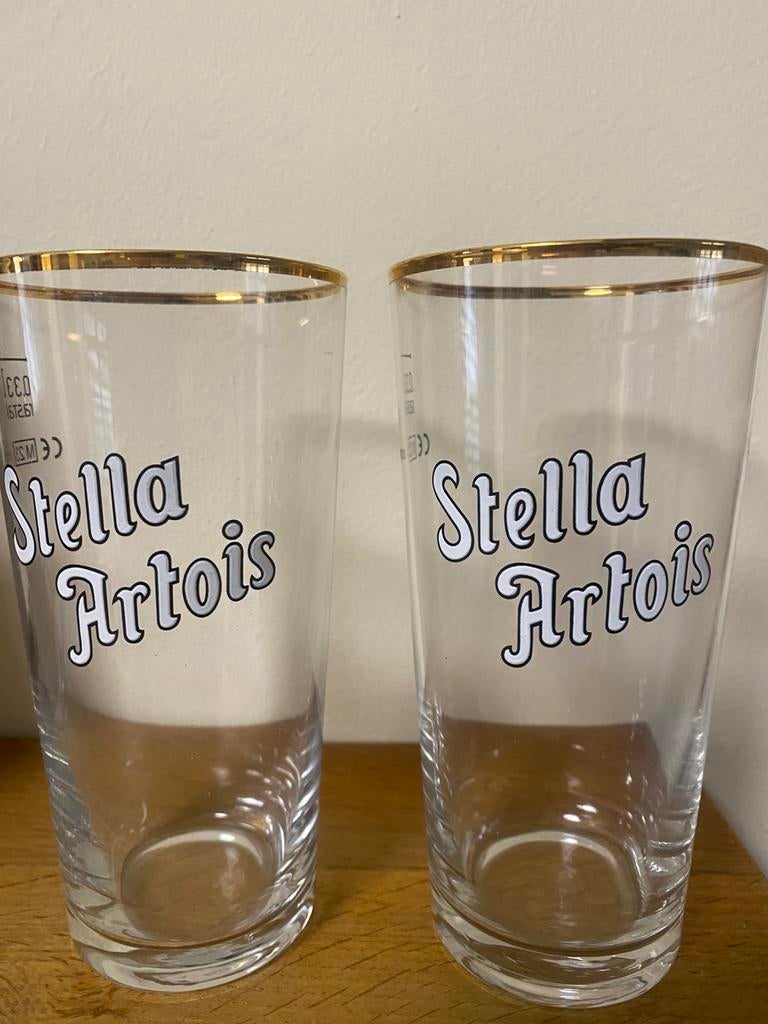 Paire d ancien verres stella artois émaillées, Enlèvement ou Envoi, Comme neuf