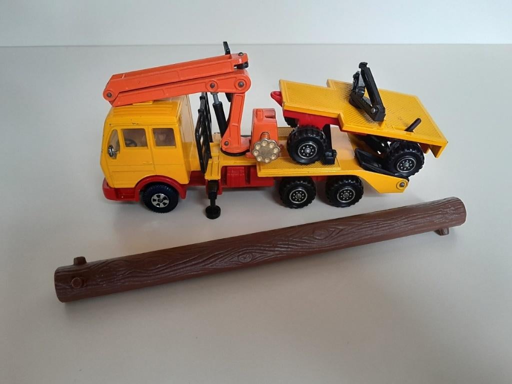 Vintage Matchbox Super Kings K-43/3 - Remorque Mercedes bois, Enlèvement ou Envoi