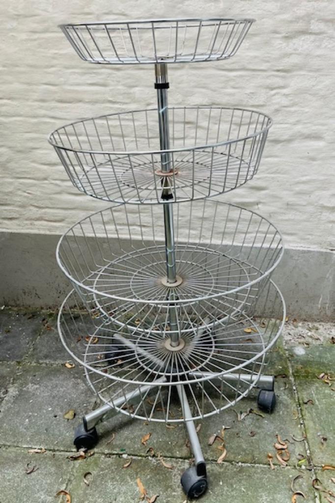zilverkleurig rond rek / etagere, Ophalen, Gebruikt