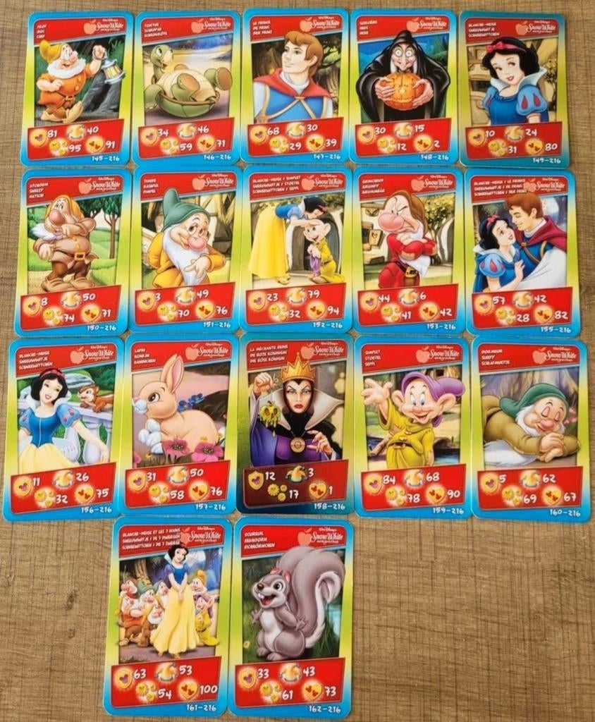 Sneeuwwitje: 17 verzamelkaarten (Cora-Match), Collections, Enlèvement ou Envoi, Blanche-Neige ou Belle au Bois Dormant, Comme neuf