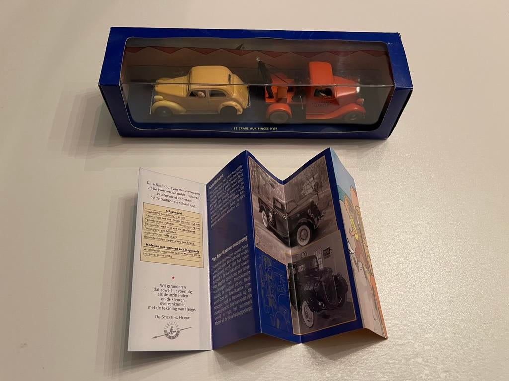 Kuifje De verongelukte auto + Luxor takelwagen uit De Krab, Ophalen of Verzenden, Zo goed als nieuw, Auto