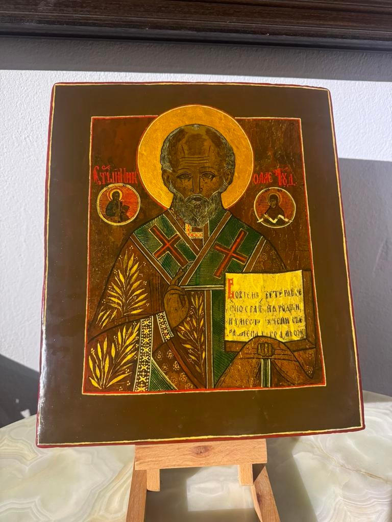 ancienne icône orthodoxe russe, Enlèvement ou Envoi