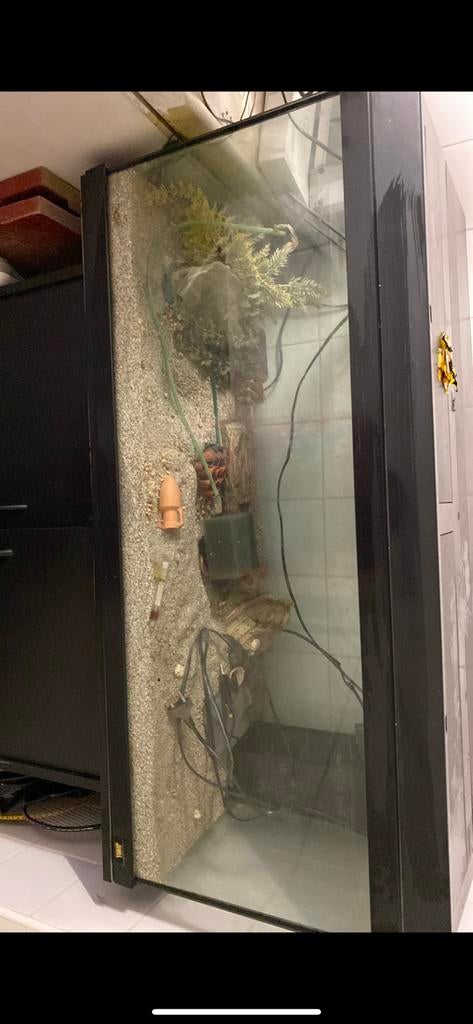 Aquarium avec armoire 1M, Dieren en Toebehoren, Zo goed als nieuw