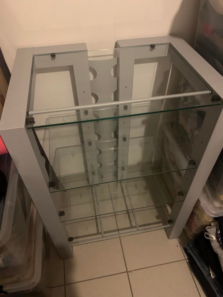 Hifi-meubel glas/staal, Ophalen, Zo goed als nieuw