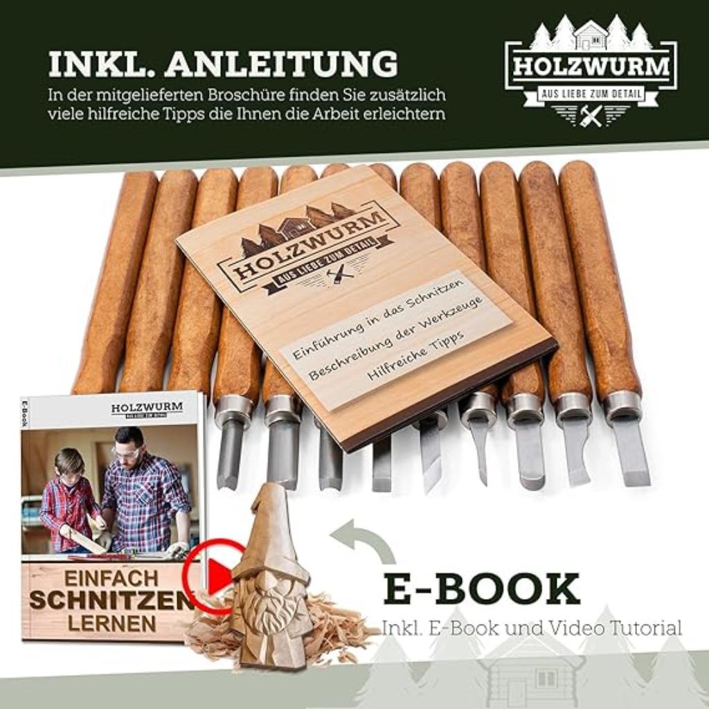 Kit de sculpture sur bois HOLZWURM, ensemble de couteaux de, Envoi, Neuf
