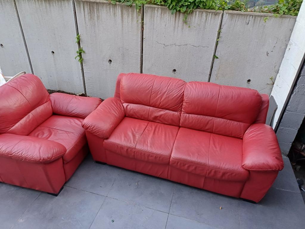 canapé cuir 2+1, Autres dimensions, 150 à 200 cm, Enlèvement, Utilisé