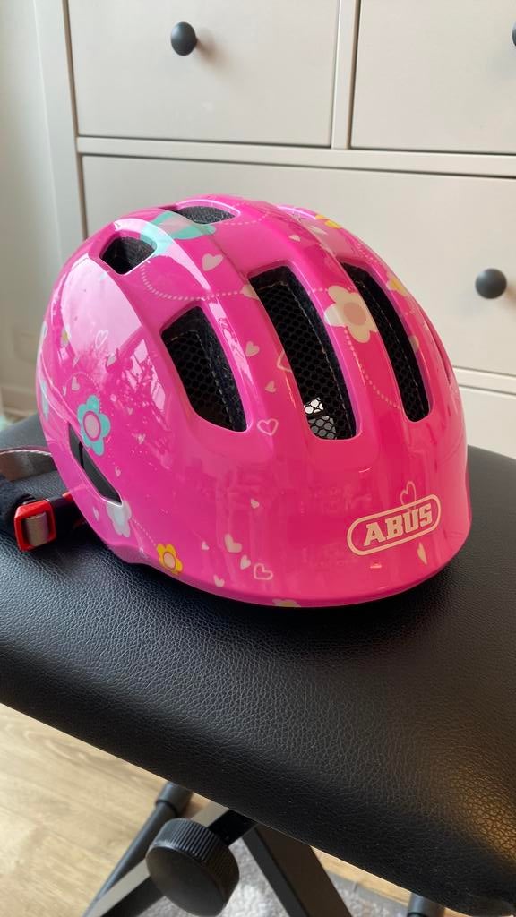 Casque enfant Abus, rose, taille 50-55cm, neuf, Enlèvement, Neuf, Autres tailles, Fille