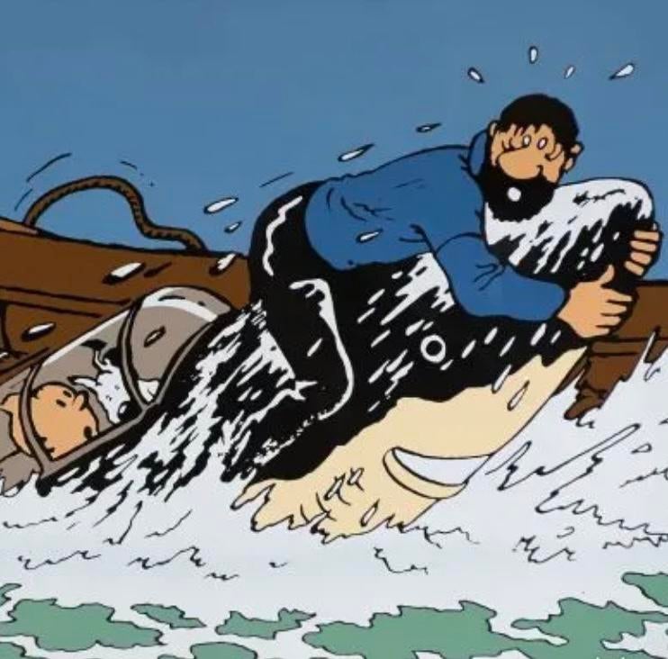 Tintin Plaque émaillée : « Le Trésor de Rackham le Rouge «, Ophalen, Kuifje, Zo goed als nieuw
