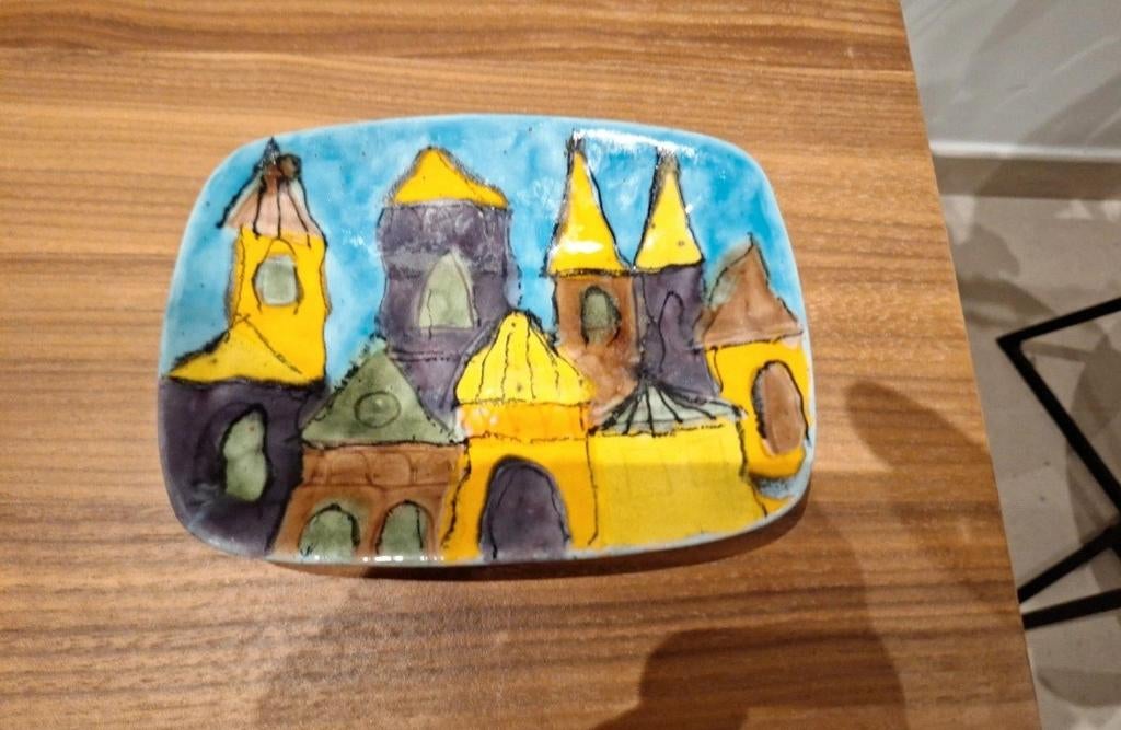 petit vide poche vintage céramique italie Elio Schiavon, Antiquités & Art, Enlèvement ou Envoi