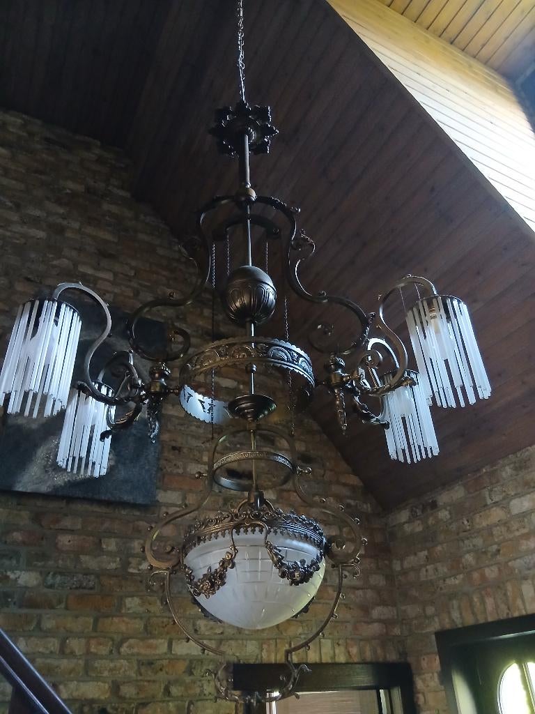 imposante antieke luchter, Antiek en Kunst, Antiek | Verlichting, Ophalen