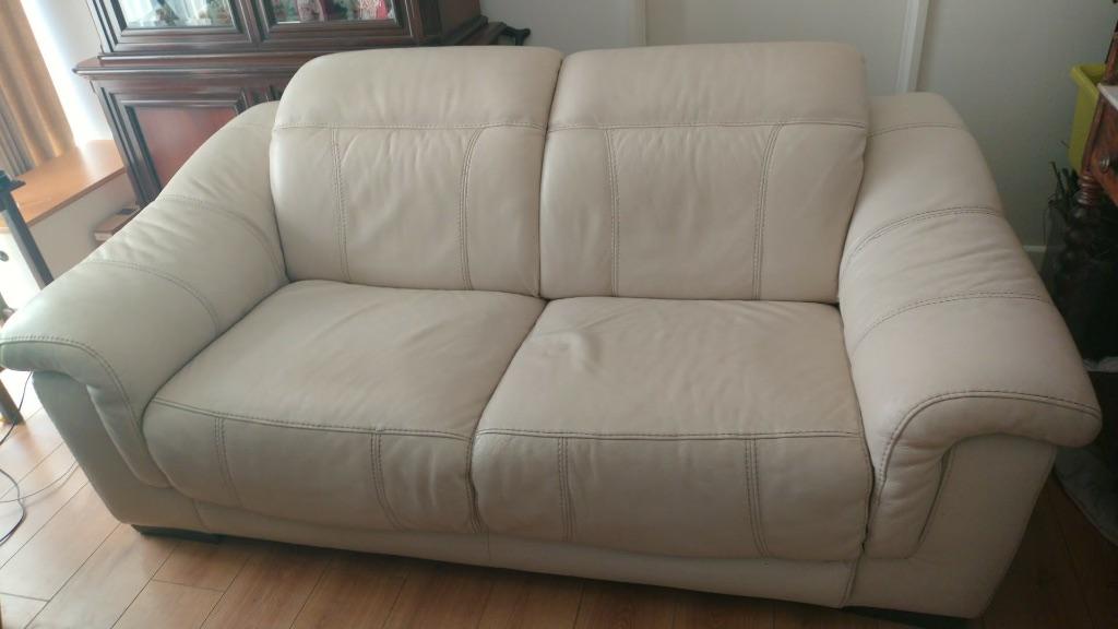 Zetel - 2/3 persoons (crème), Ophalen, Gebruikt, 150 tot 200 cm, Tweepersoons