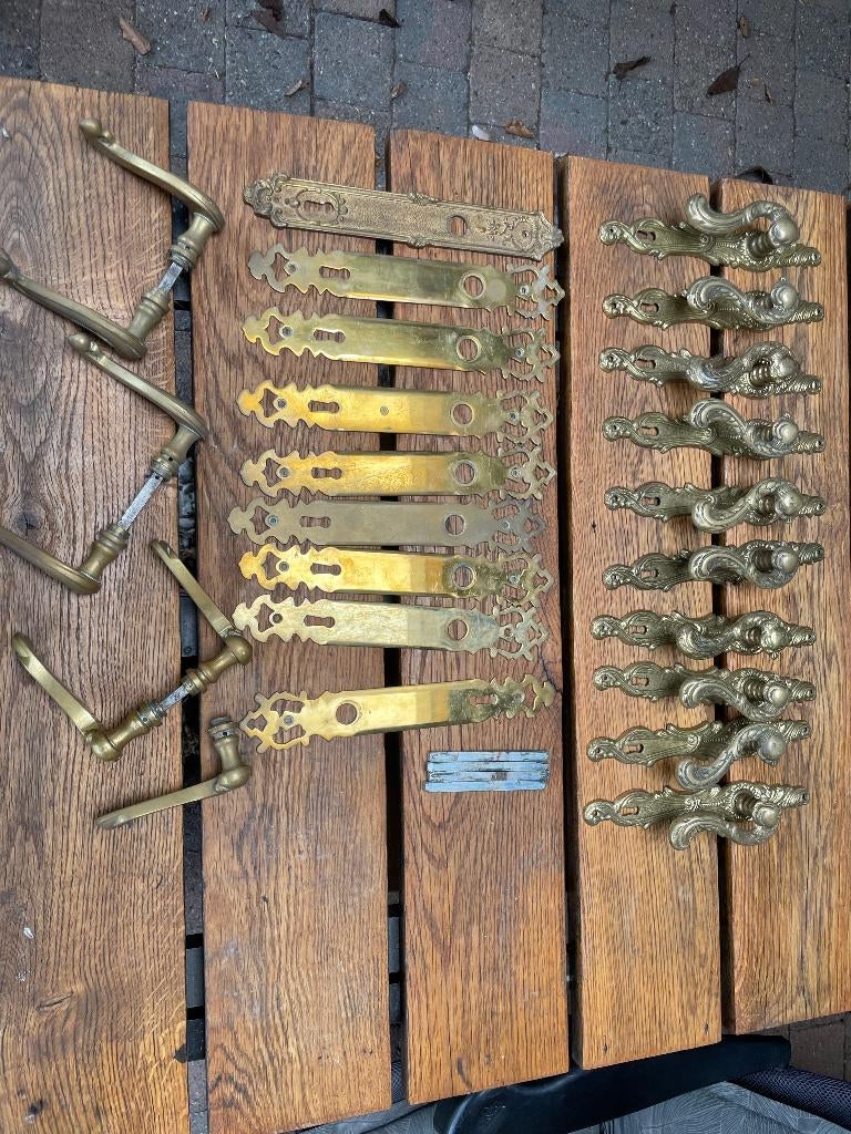 antieke deurklinken, Ophalen, Gebruikt, Koper of Messing, Klink of Kruk