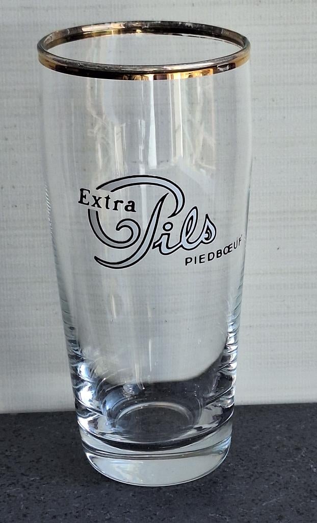 Beau ancien verre à bière Exta Pils Piedboeuf, Collections, Enlèvement ou Envoi, Utilisé, Verre ou Verres, Jupiler
