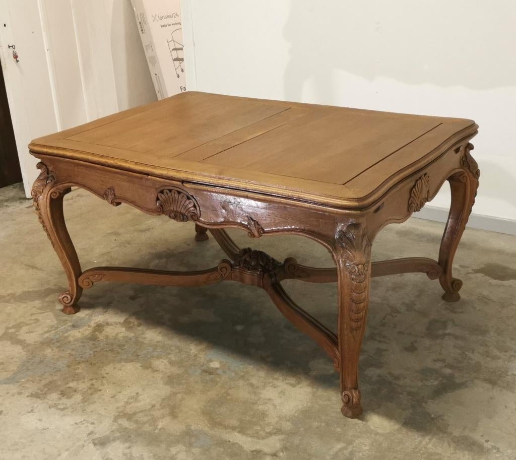 Antieke Luikse tafel 145x102 in eik + verlengbaar tot 2.65m, Ophalen