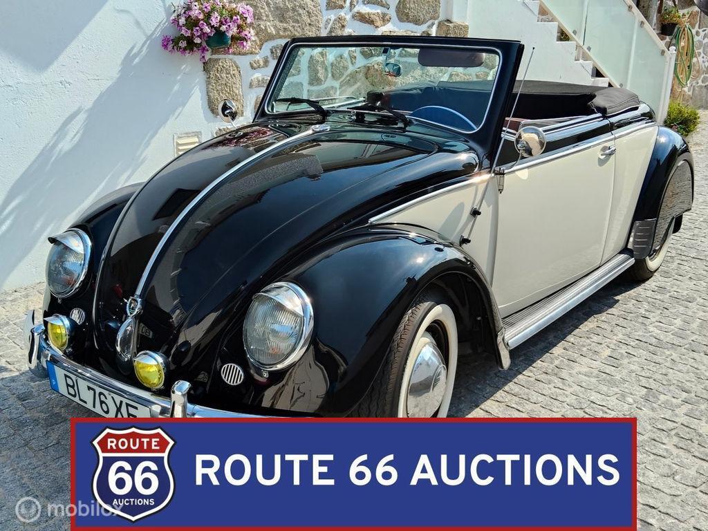 Volkswagen Beetle cabriolet Huebmuller | 1962 | Route 66 Auc, Auto's, Volkswagen, Zwart, Bedrijf, Handgeschakeld
