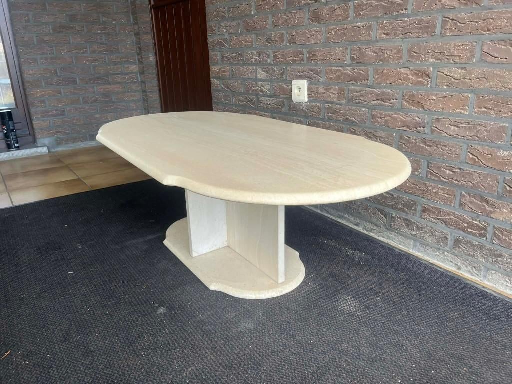 Travertin salontafel in goede staat, Huis en Inrichting, Tafels | Salontafels, Ophalen of Verzenden