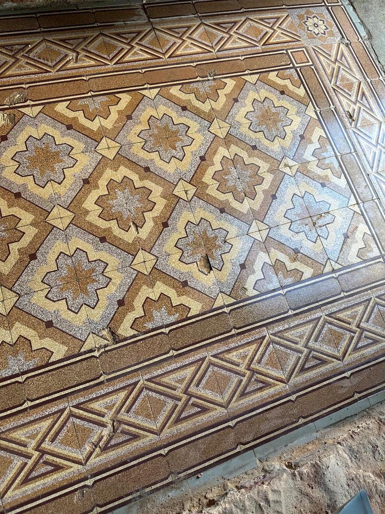 A DONNER : Carreaux de ciment anciens 6m2, Bricolage & Construction, Dalles & Carrelages, Enlèvement, Utilisé, Carrelage de sol