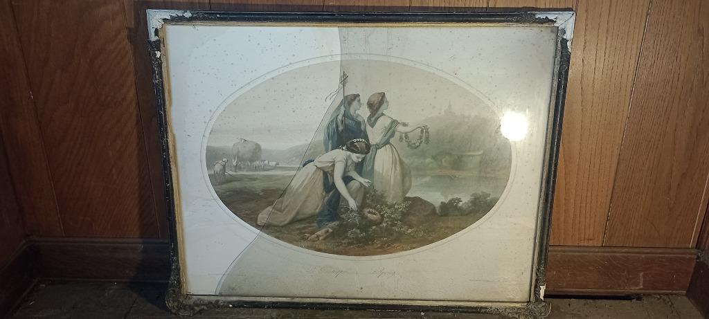 Gravure „Spring”, 59x73, n284, Antiek en Kunst, Ophalen