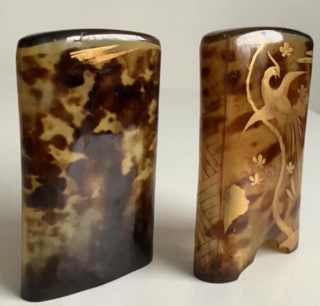 boîte à cigares ancienne en forme de tortue avec incrustatio, Collections, Articles de fumeurs, Briquets & Boîtes d'allumettes