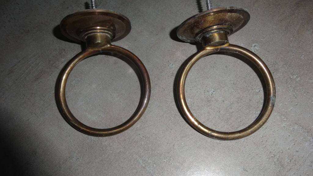 Bekerhouders in messing, Huis en Inrichting, Ophalen of Verzenden, Gebruikt, Overige typen