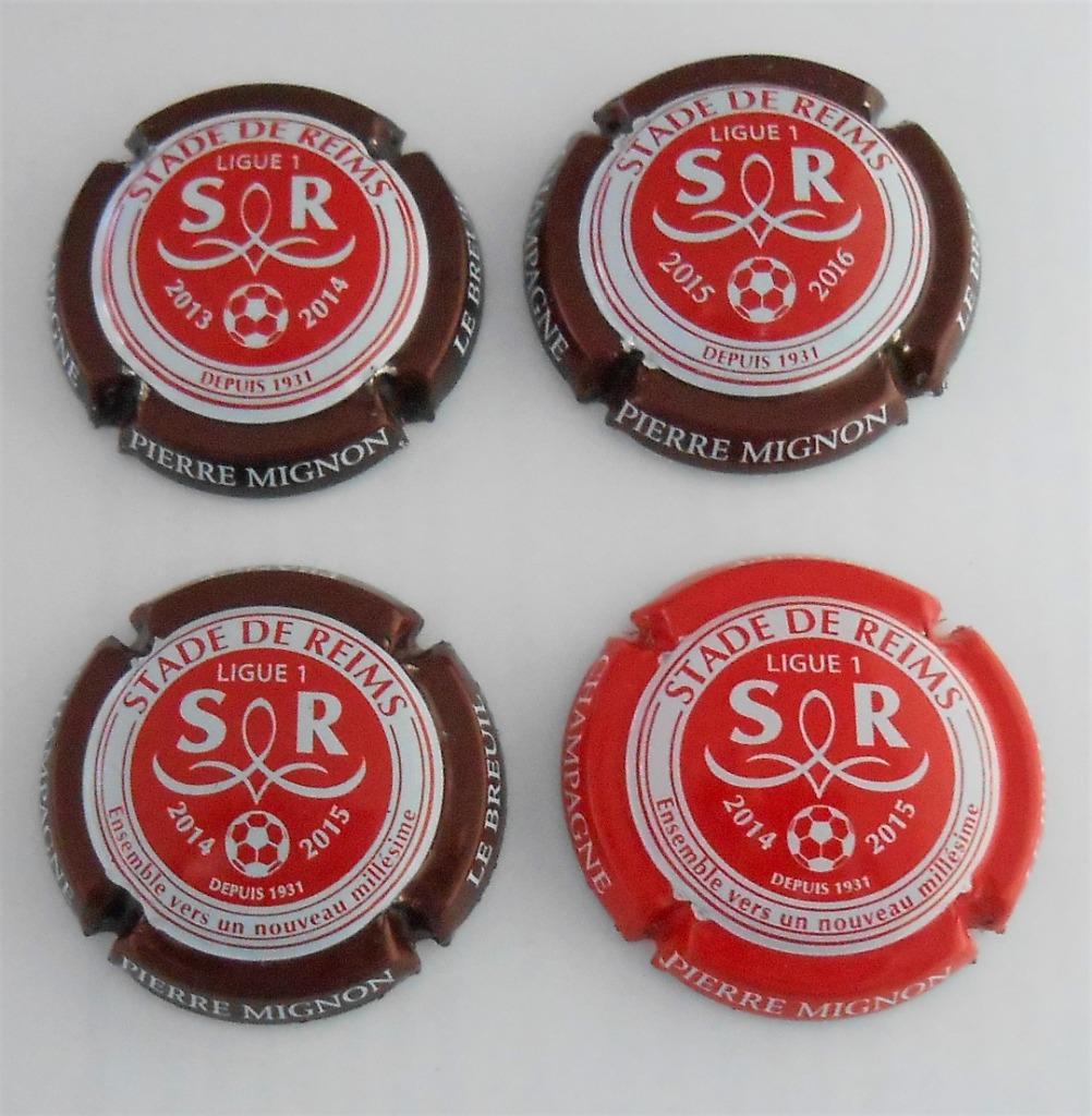 4 capsules Philippe Mignon champagne - Stade de Reims, Ophalen of Verzenden, Zo goed als nieuw