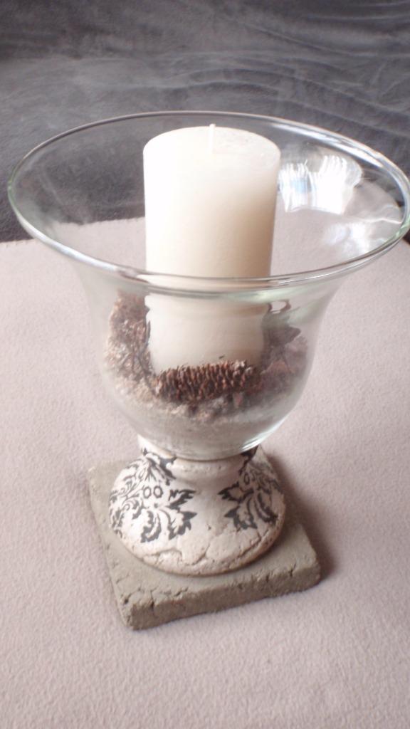 Mooie kandelaar/windlicht in landelijke stijl incl. kaars!, Huis en Inrichting, Woonaccessoires | Kandelaars en Kaarsen, Ophalen