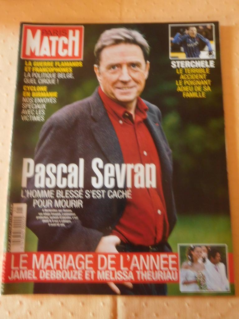 Paris Match Pascal Sevran l'homme blessé s'est caché pour mo, Livres, Enlèvement ou Envoi, Comme neuf, Musique, Cinéma ou TV
