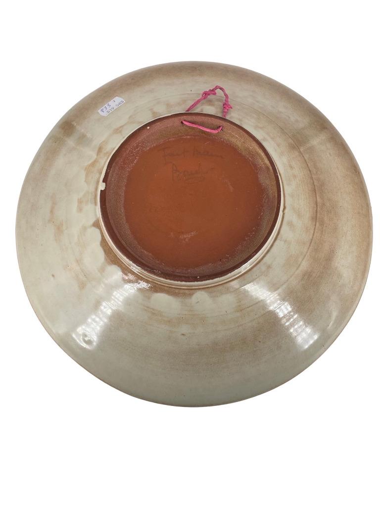 Vintage plat beige à décor de cheval géométrique fait main, Enlèvement ou Envoi