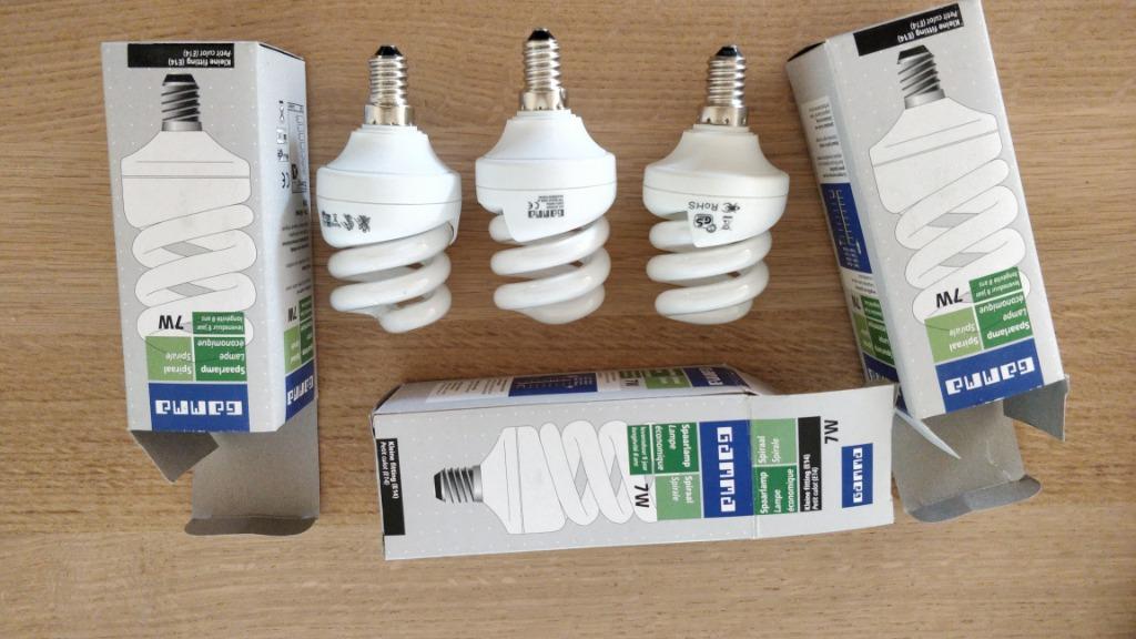 7W E14 spaarlampen, 30 tot 60 watt, E14 (klein), Nieuw, Spaarlamp