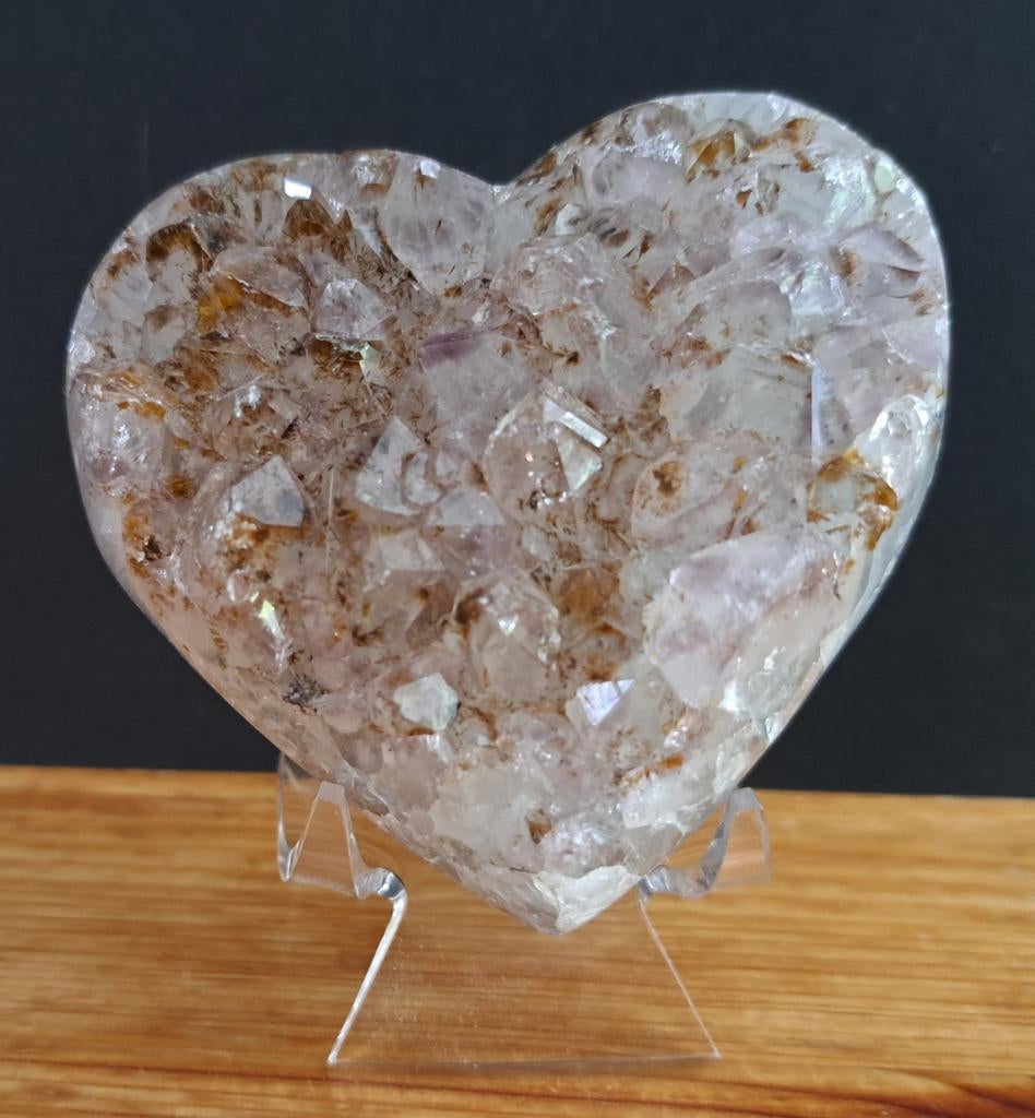 Amethist hart met goethiet, Ophalen of Verzenden