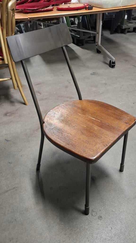 10 vintage retro horeca school refter design stoelen lot, Ophalen of Verzenden, Zo goed als nieuw, Hout, Vijf, Zes of meer stoelen