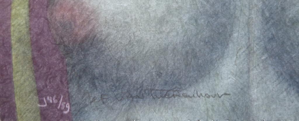 JEF VAN TUERENHOUT / KONINGIN MET BLOEM / ZEEFDRUK / 76x50cm, Antiek en Kunst, Kunst | Litho's en Zeefdrukken, Ophalen of Verzenden