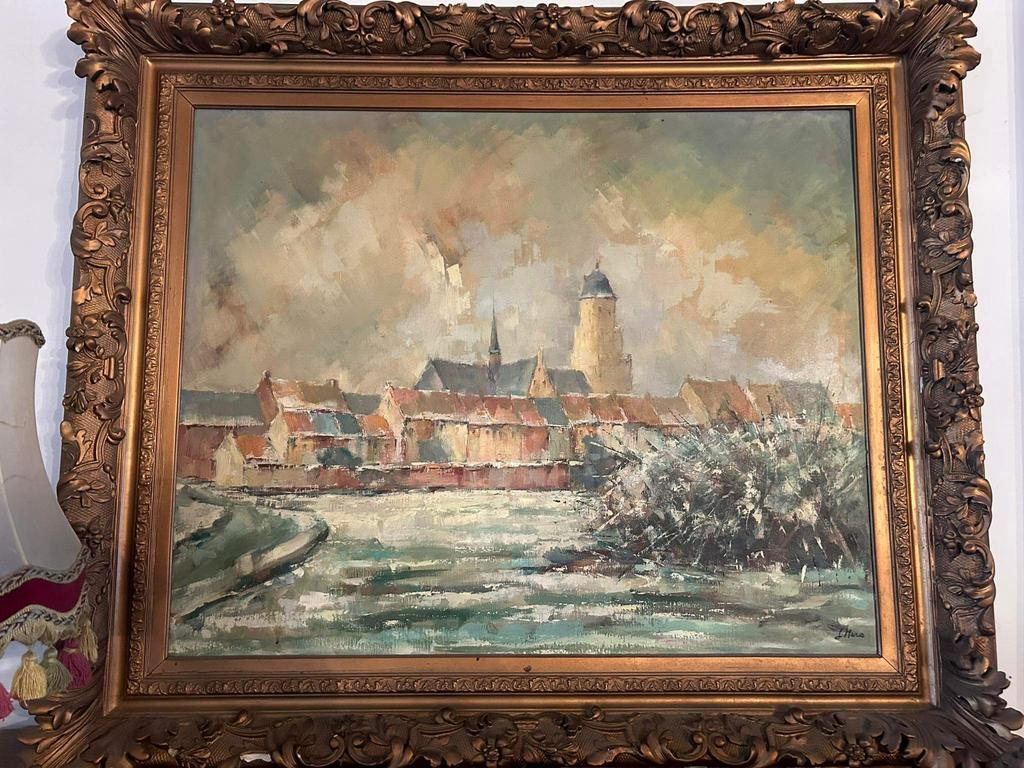 Grote schilderij lier, Ophalen