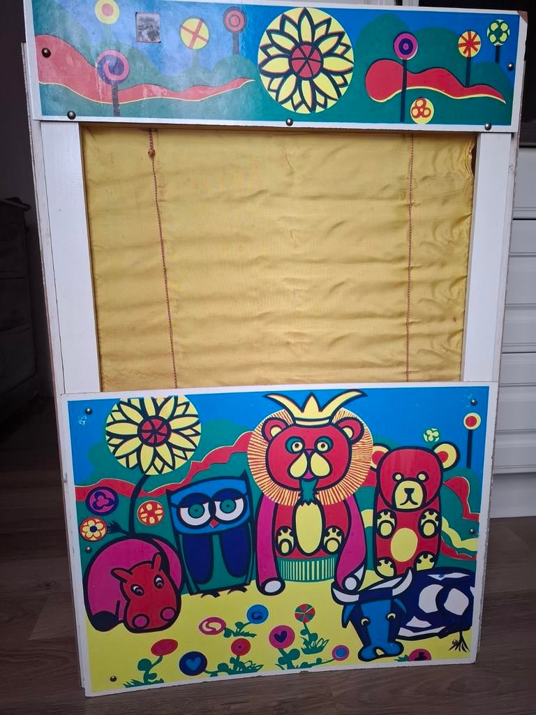 Théâtre de marionnettes vintage +15 marionnettes, Enfants & Bébés, Enlèvement ou Envoi, Utilisé