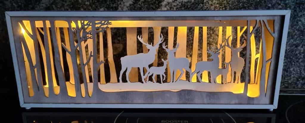 sfeerverlichting-kersttafereel met herten-lees info aub, Ophalen, Zo goed als nieuw