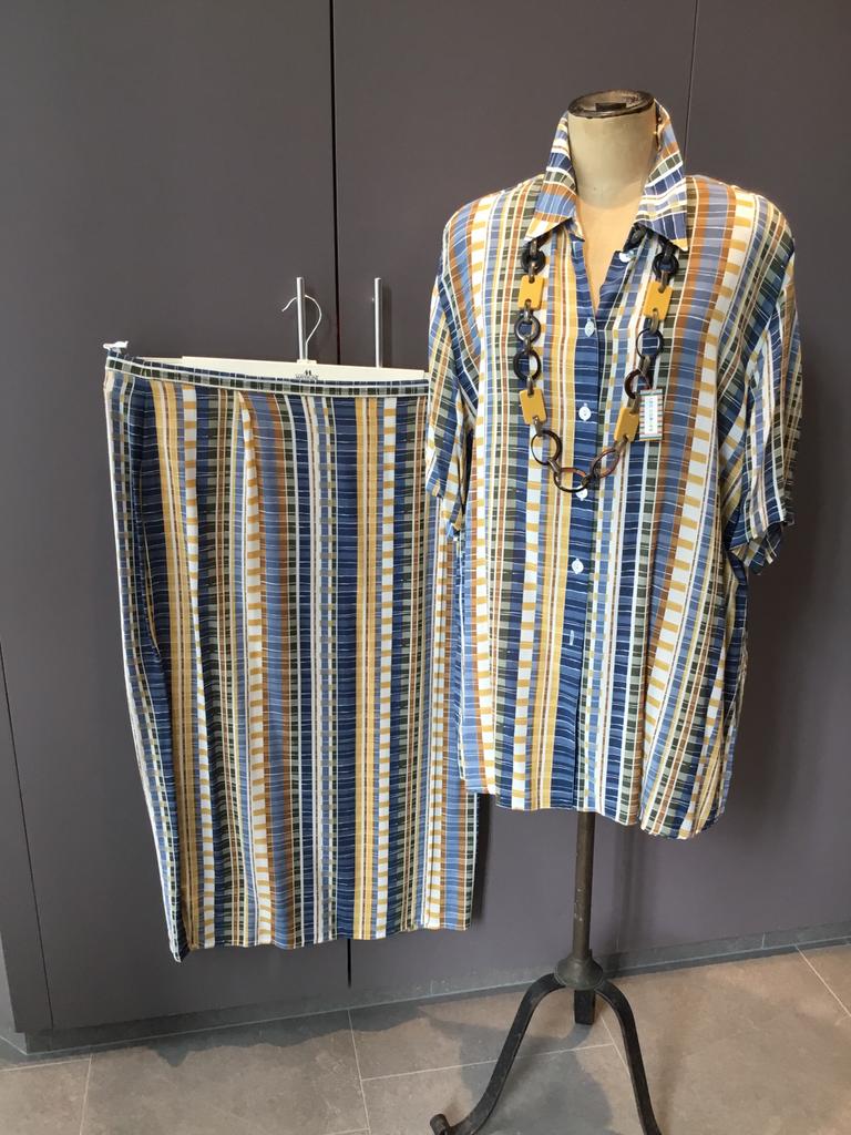 Ensemble met maxi rok en bloes van Gerry WEBER, maat 48, Kleding | Dames, Grote Maten, Zo goed als nieuw, Rok, Ophalen of Verzenden