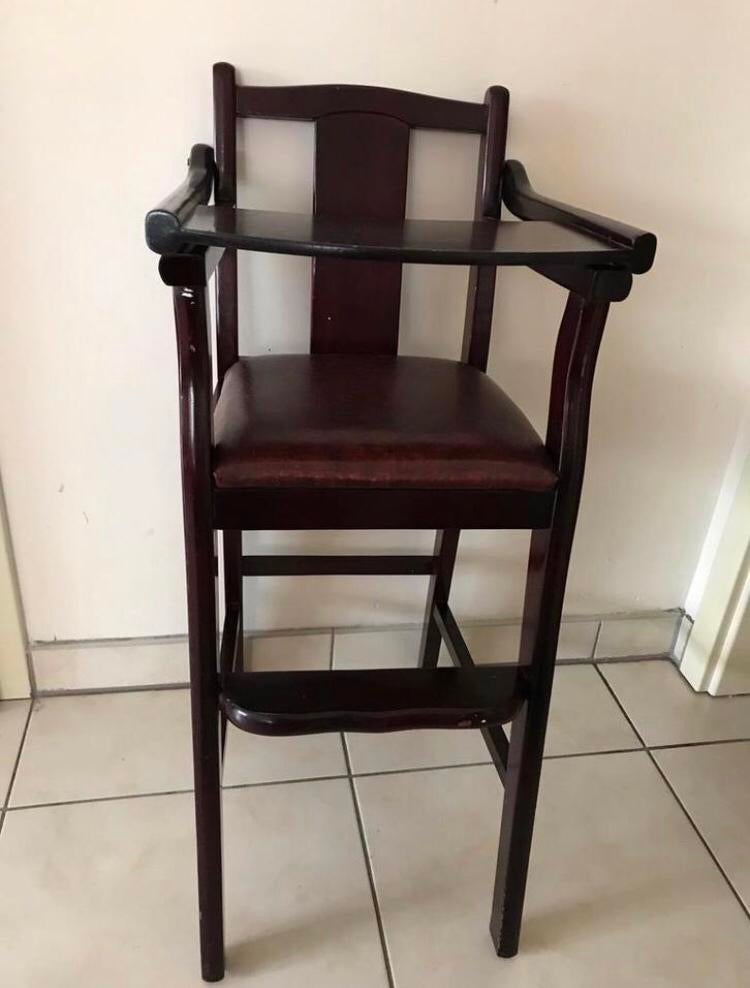 CHAISE Traditionnelle Chinoise Bois Bébé Enfant Stoel Chair, Utilisé, Plateau amovible