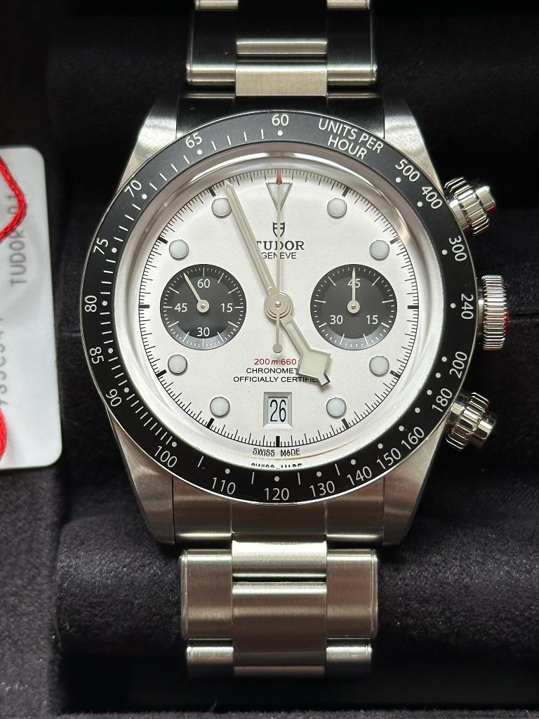 Tudor Black Bay Chrono White Panda, Montre-bracelet, Enlèvement, Acier, Acier