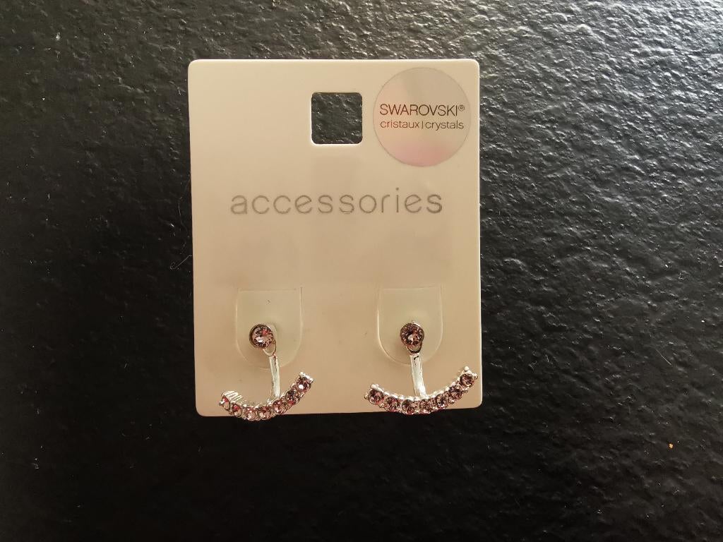 Swarovski oorbellen, Bijoux, Sacs & Beauté, Boucles d'oreilles, Enlèvement ou Envoi, Rose, Argent, Neuf