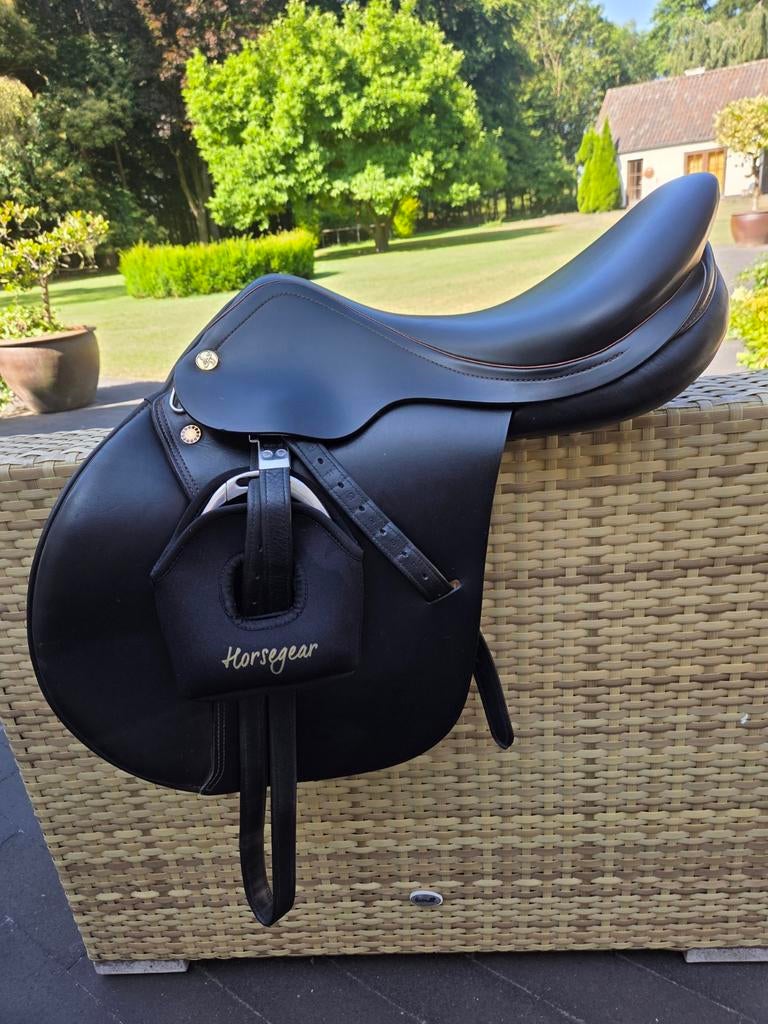 Springzadel Prestige boommaat 32 17 inch donkerbruin, Ophalen