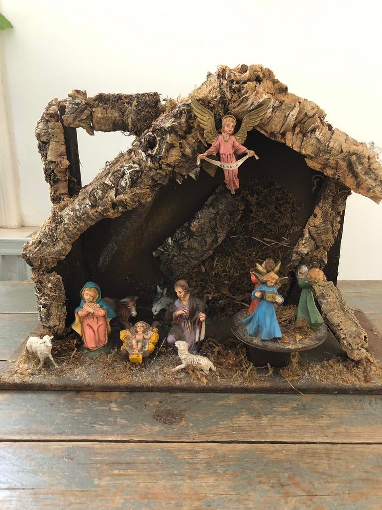 ANTIEKE KERSTSTAL FIGUREN KERST OUD, Diversen, Ophalen of Verzenden, Gebruikt