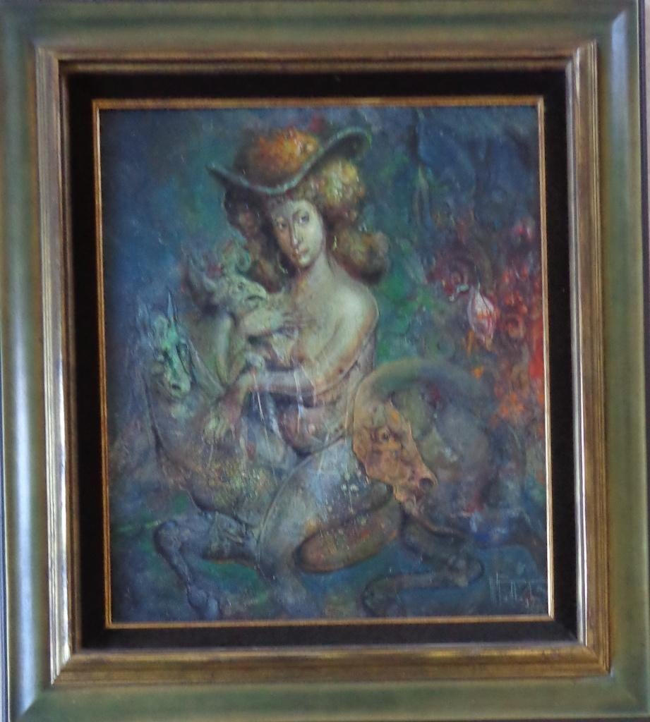 ROGER VAN BELLEGHEM / VROUW WEZENS / OLIEVERF 78x70cm KADER, Enlèvement